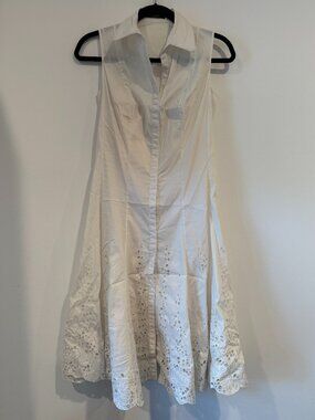 Elie Tahari Sleeveless Cotton Shirt Dress